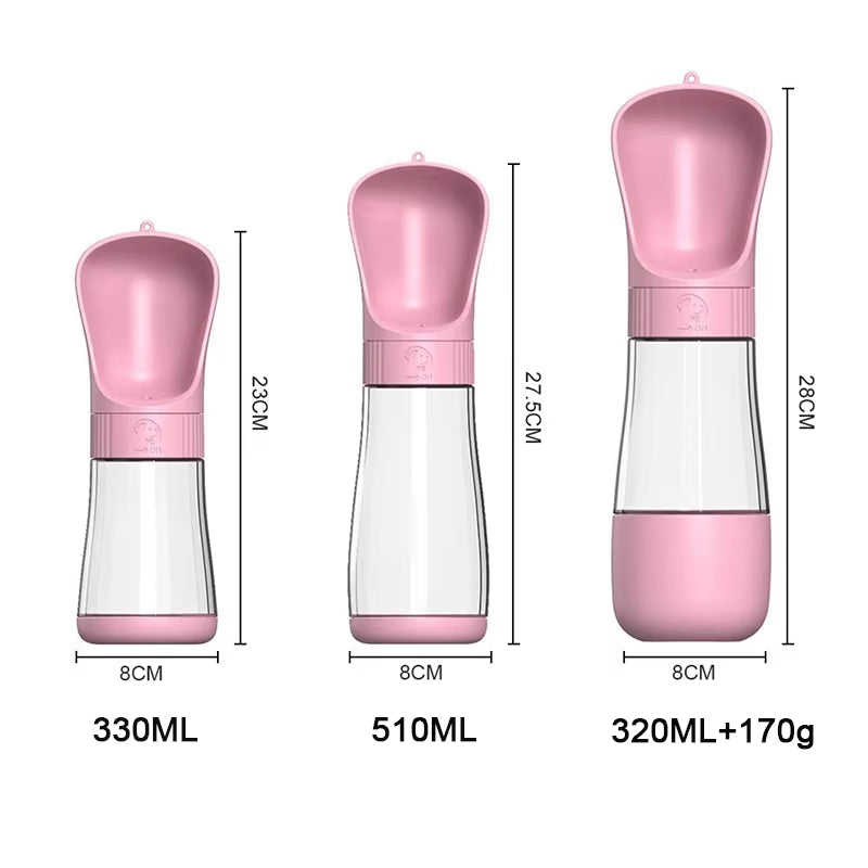 Portable Dog Water Bottle with Food Container Travel 2 in 1 Pet Water Dispenser for Small Large Dogs Cat Labrodor Drinking Bowls