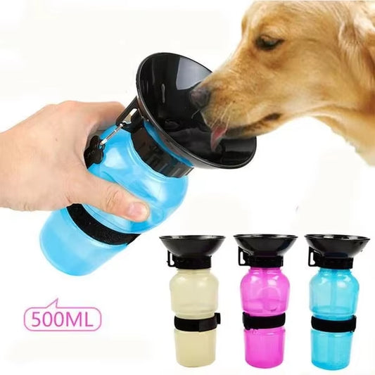500Ml Outdoor Portable Pet Dog Water Bottle Extrusion Large Dog Travel Water Cup Drinking Water Feeder Bowl for Dog Cat